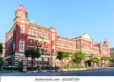 Yangon Region Court, Myanmar. Ancient Colonial Building. Feb-2018