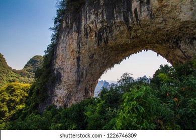 Yangshuo Moon Hill cave detail in Guangxi province, China