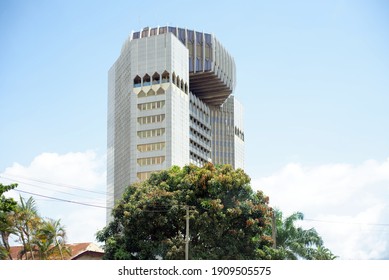 Yaounde, Cameroon - September 24, 2016:  The Bank Of Central African States (BEAC), Headquarters Of The Regional Multinational Monetary Union