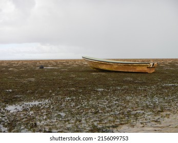 Yap Micronesia Boat At Low Tide