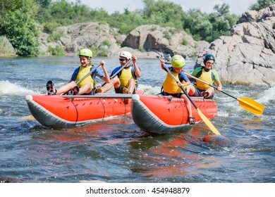 Yappy Family Of Four River Rafting On The Catamaran