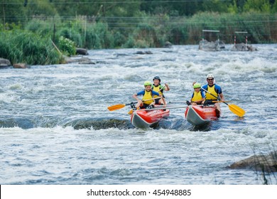 Yappy Family Of Four River Rafting On The Catamaran