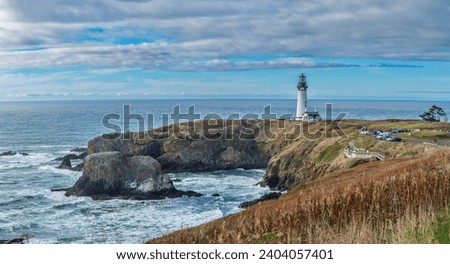 Yaquina Head Lighthouse, one of the most beautiful lighthouses in Oregon, USA.