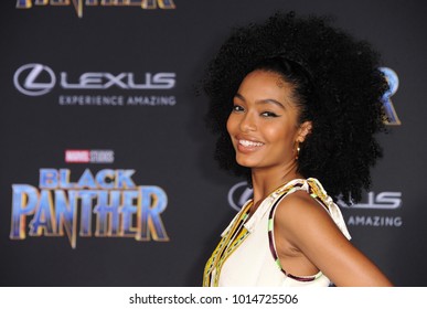 Yara Shahidi at the World premiere of Marvel's 'Black Panther' held at the El Capitan Theatre in Hollywood, USA on January 29, 2018.