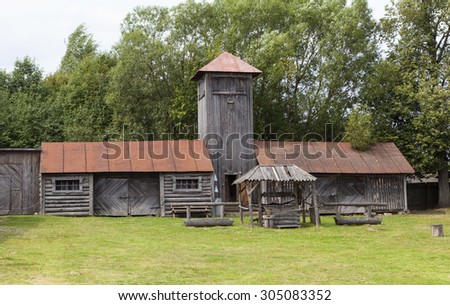 Yard post office. Tower. Vyra. Leningrad region. Russia.