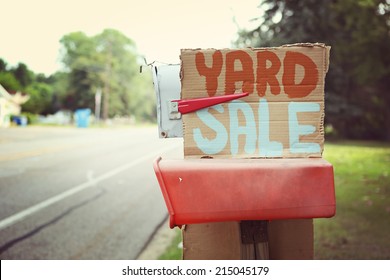 Yard Sale sign on a mailbox