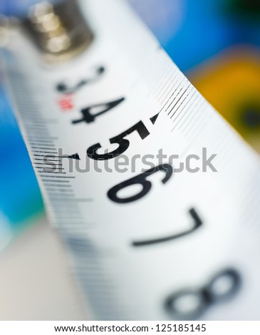 yardstick close up on a blur background