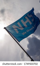 Yarm, Uk 06/05/2020 NHS Flag Flying Thanking Them Covid19