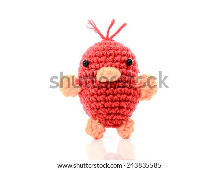 yarn doll isolated on white