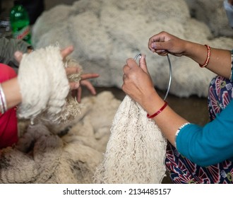 Yarn Loom Making In The Rug Making Process