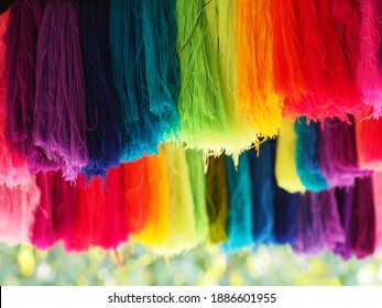 Yarn  several colors arranged abstract Gradient for background  Garn colorful pink orange red yellow green blue purple violet gold o  rose dark   soft color