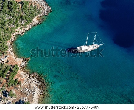 yatch waiting in the middle of sea