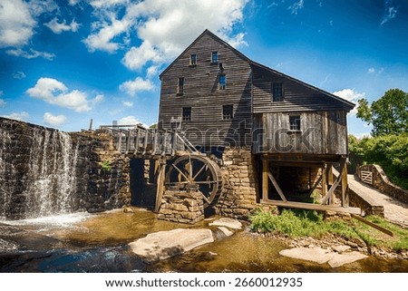 The Yates Mill dates back to 1756.  It is the main attraction of the Yates Mill County Park, a public park in Raleigh, NC.
