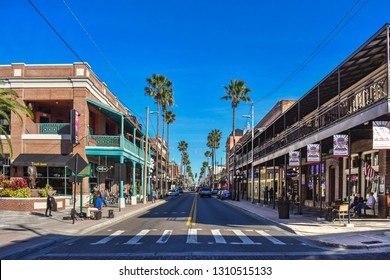 Ybor City Tampa Bay, Florida. January 19 , 2019  People enjoying La Septima (7th Ave) in Old town.