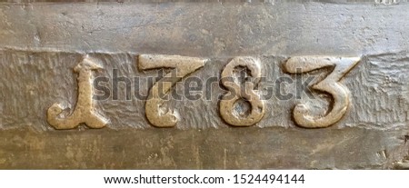 The year 1783 taken from a bronze inscription produced that year