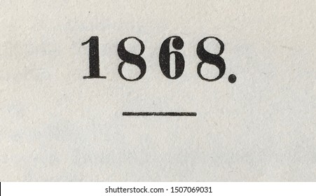 The Year 1868 As Printed On The Title Page Of A Yearbook Published That Year