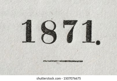 The Year 1871 As Printed On The Title Page Of A Yearbook Published That Year