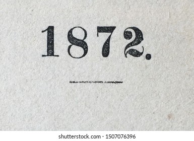 The Year 1872 As Printed On The Title Page Of A Yearbook Published That Year