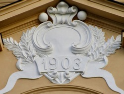 The Year 1903 Above The Entrance To A Public Building Built In That Year                 