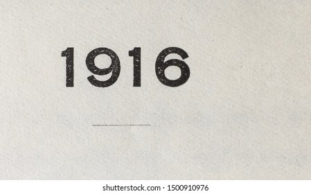 The Year 1916 As Printed On The Title Page Of A Yearbook Published That Year