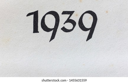 The Year 1939 On The Title Page Of A Yearbook Printed That Year