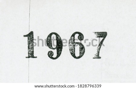 Year 1967 text written with vintage font