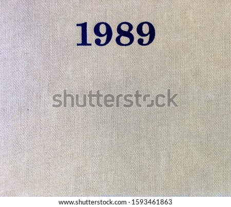 The year 1989 as printed on the cloth binding of a book published that year