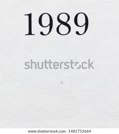 The year 1989 taken from a journal published that year