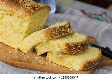 Yeast Cake On A Kitchen Table.