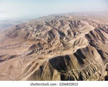 Yehuda Desert In Israel Ear The Dead Sea From A Drone,