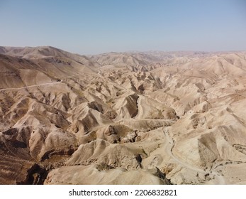 Yehuda Desert In Israel Ear The Dead Sea From A Drone,