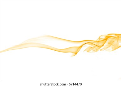 Yellow abstract smoke curves