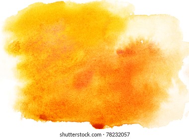 Yellow abstract watercolor strokes, may be used as background