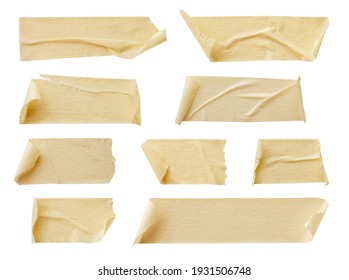 Yellow Adhesive Paper Tape Isolated On White Background