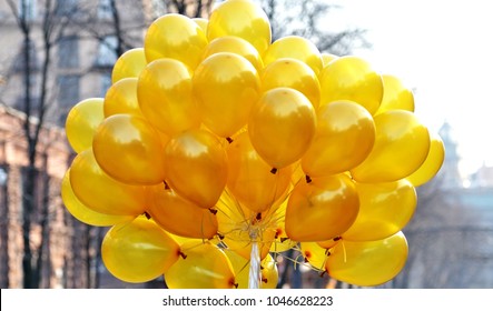 
yellow air balloons
