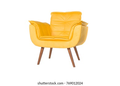Yellow armchair. Modern designer chair on white background isolated on white background - Shutterstock ID 769012024