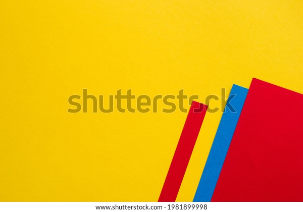 Yellow\
background with yellow, red and blue\
stripes