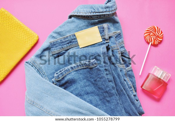 yellow and blue denim jacket