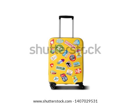 Yellow bag on the white background