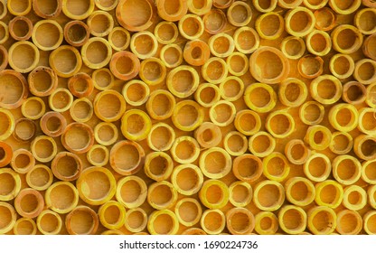 yellow bamboo rings pattern background