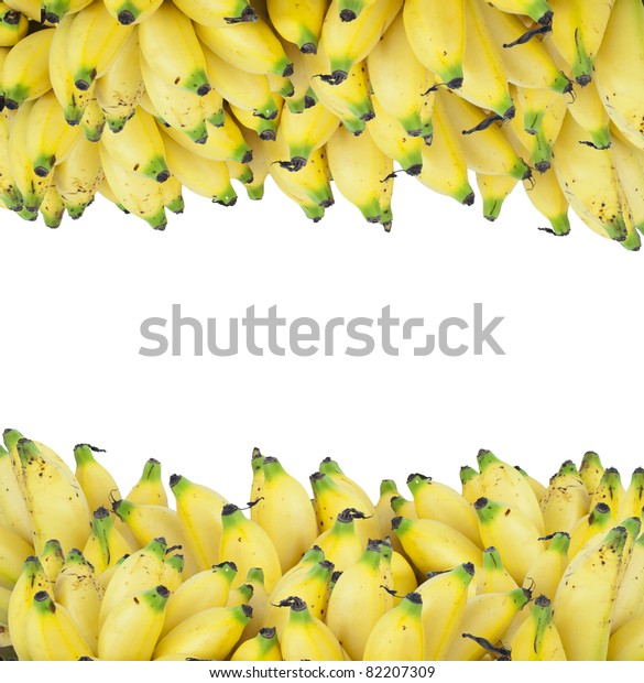 Yellow Banana Border On White Stock Photo 82207309 | Shutterstock