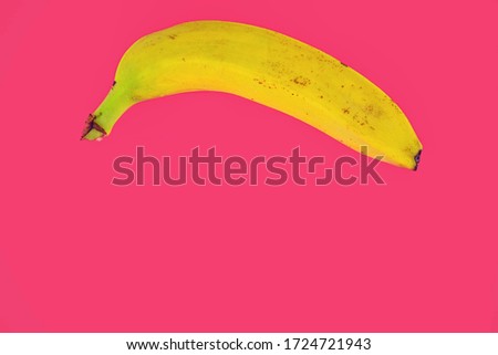 Yellow banana shape on pink background. Banana Minimal. Pastel colors style. Popart. Digitalart. Surreal. Pop. Creative. Minimalist art. Banana Minimal. Fashion Bananas, Minimalist Fruits, Art banana.