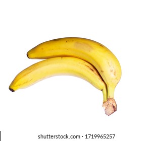 Yellow bananas isolated on white background stock