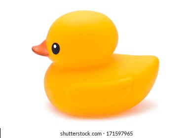 Yellow Bath Duck Isolated On White