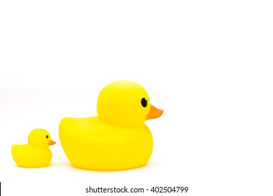 Yellow Bath Duck On White Background