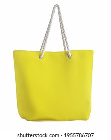 Yellow Beach Bag  Isolated On White Background