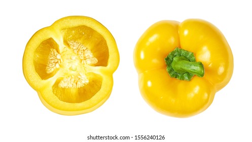 Yellow Bell Pepper Isolated On White Background