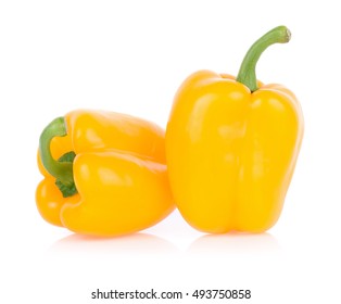 Yellow Bell Pepper On White Background