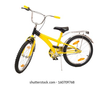 Yellow Bicycle Isolated On White