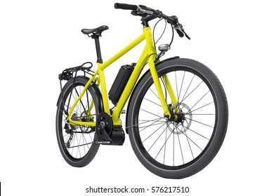 Yellow Bike Isolated On White Background